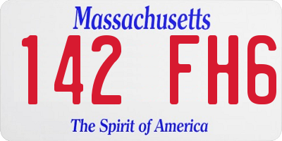 MA license plate 142FH6