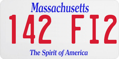 MA license plate 142FI2