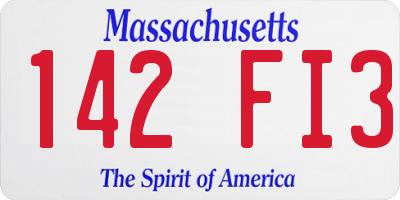 MA license plate 142FI3