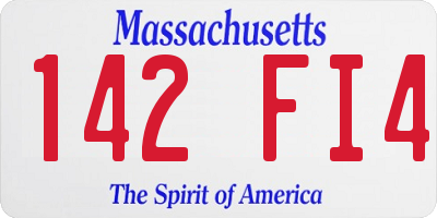 MA license plate 142FI4
