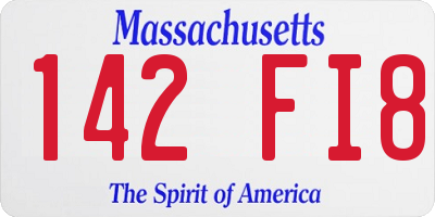 MA license plate 142FI8