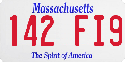 MA license plate 142FI9