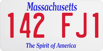 MA license plate 142FJ1