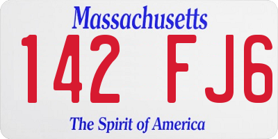 MA license plate 142FJ6
