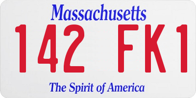 MA license plate 142FK1