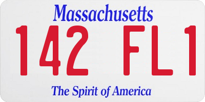 MA license plate 142FL1