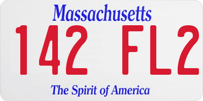 MA license plate 142FL2