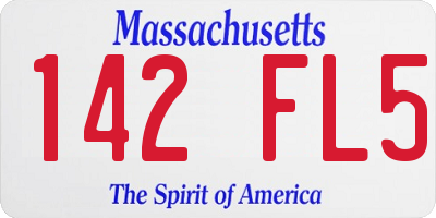 MA license plate 142FL5