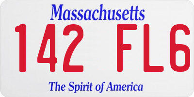 MA license plate 142FL6