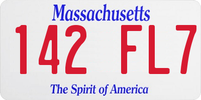 MA license plate 142FL7