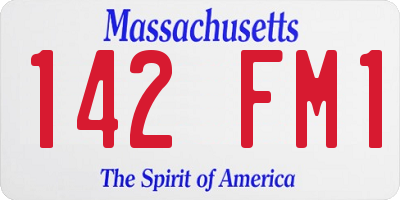 MA license plate 142FM1