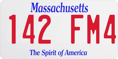 MA license plate 142FM4