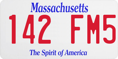 MA license plate 142FM5