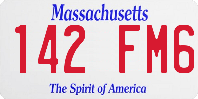 MA license plate 142FM6