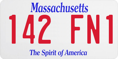 MA license plate 142FN1