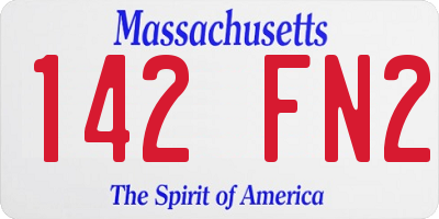 MA license plate 142FN2