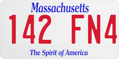 MA license plate 142FN4