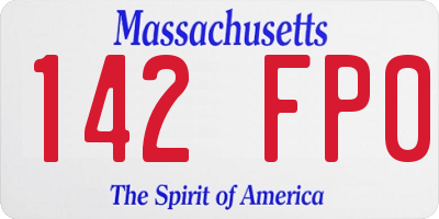MA license plate 142FP0