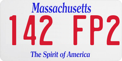 MA license plate 142FP2