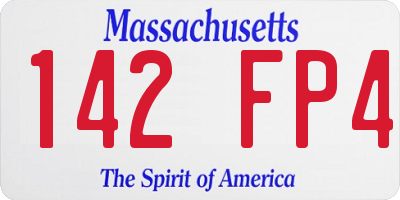 MA license plate 142FP4