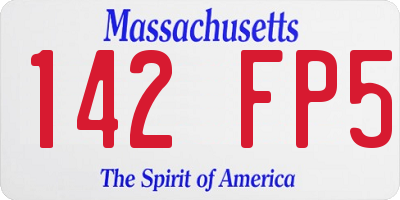 MA license plate 142FP5