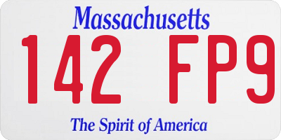 MA license plate 142FP9