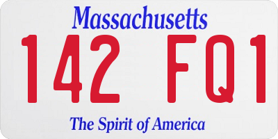 MA license plate 142FQ1
