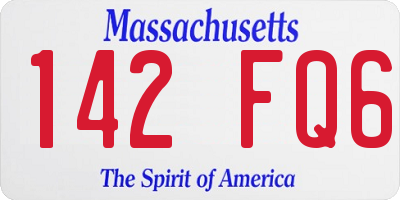 MA license plate 142FQ6
