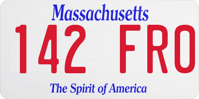 MA license plate 142FR0