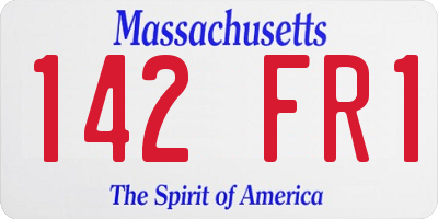 MA license plate 142FR1