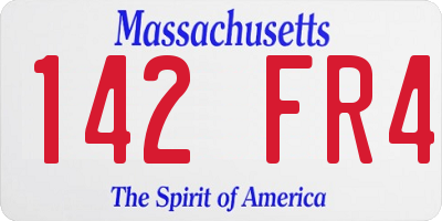 MA license plate 142FR4