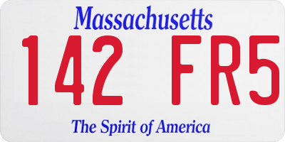 MA license plate 142FR5