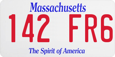 MA license plate 142FR6