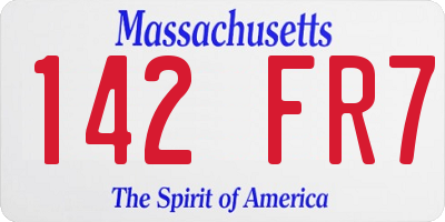 MA license plate 142FR7