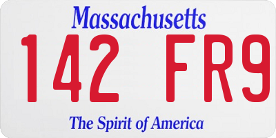 MA license plate 142FR9