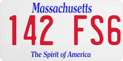 MA license plate 142FS6