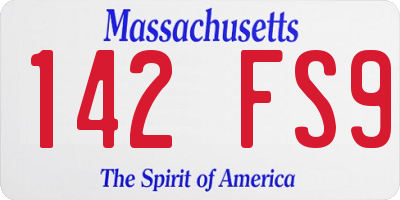 MA license plate 142FS9