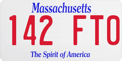 MA license plate 142FT0
