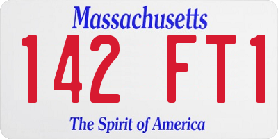 MA license plate 142FT1