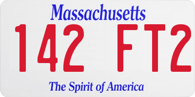 MA license plate 142FT2