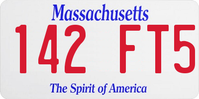 MA license plate 142FT5
