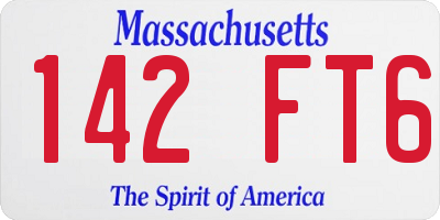MA license plate 142FT6