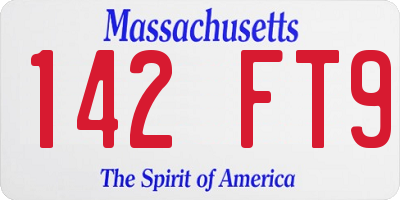 MA license plate 142FT9