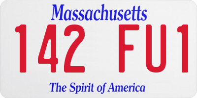 MA license plate 142FU1
