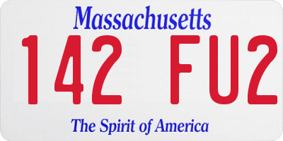 MA license plate 142FU2