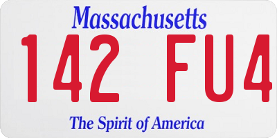 MA license plate 142FU4