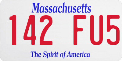 MA license plate 142FU5