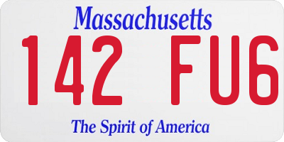 MA license plate 142FU6