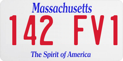 MA license plate 142FV1
