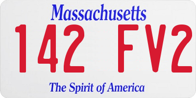 MA license plate 142FV2